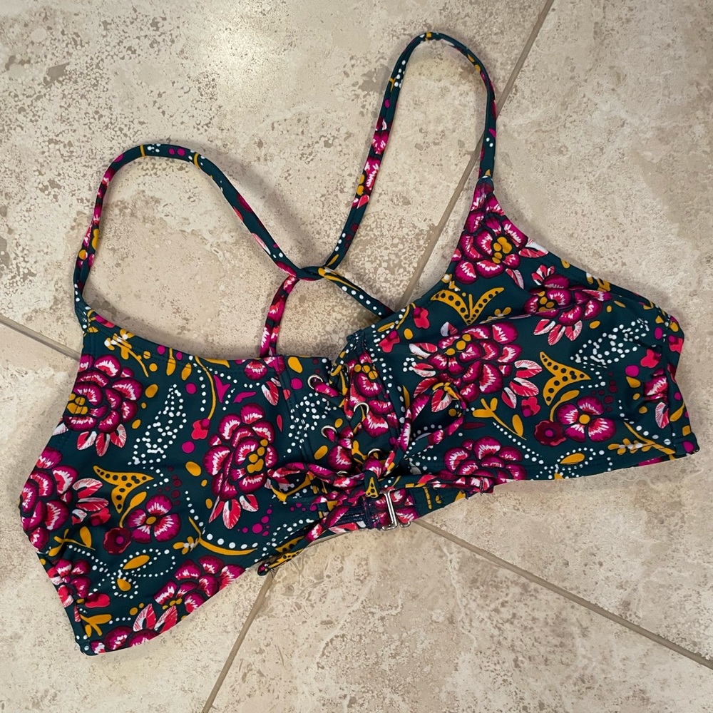 Bright floral bikini top